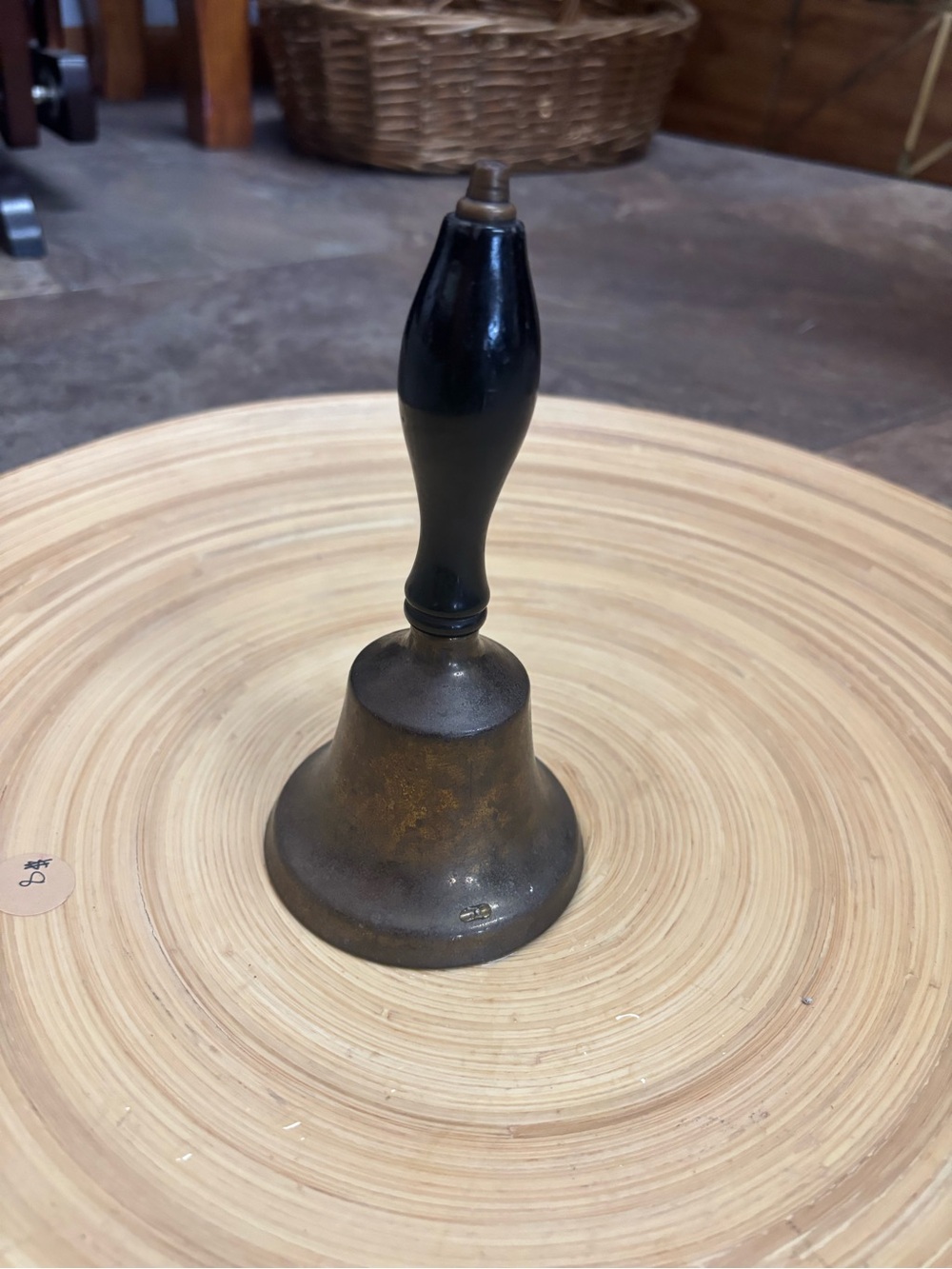 Brass Hand Bell with Black Wooden Handle - Picture 3 of 4